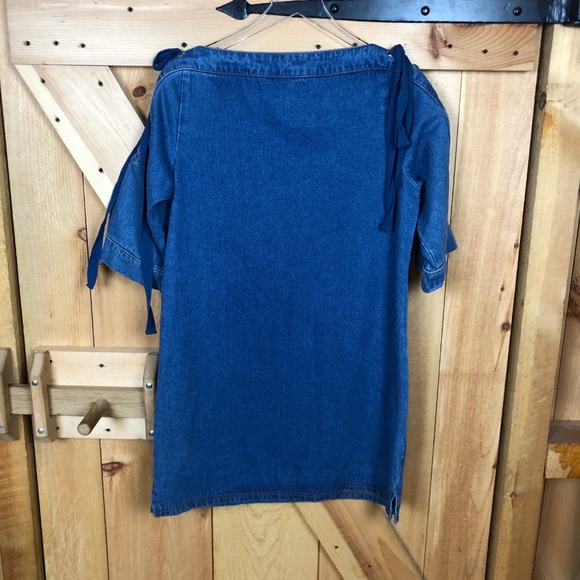 anthropologie | maeve denim tie sleeve shift dress - Picture 6 of 6